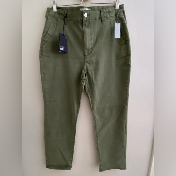 Anthropologie PAIGE Drew Mid-Rise Weekender Jeans 31p  green NEW - Picture 7 of 7